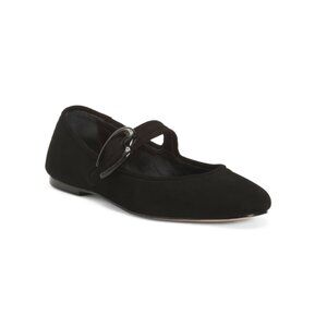 LARROUDE Black Made In Brazil Suede Verona Ballet Flats
